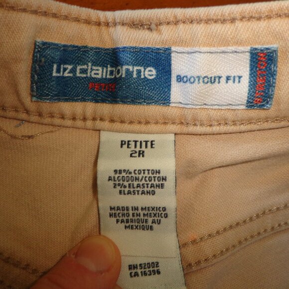Liz Claiborne Bootcut Fit Pants Petite 2R Light Tan Zip/Button Closure Pockets - Picture 4 of 15